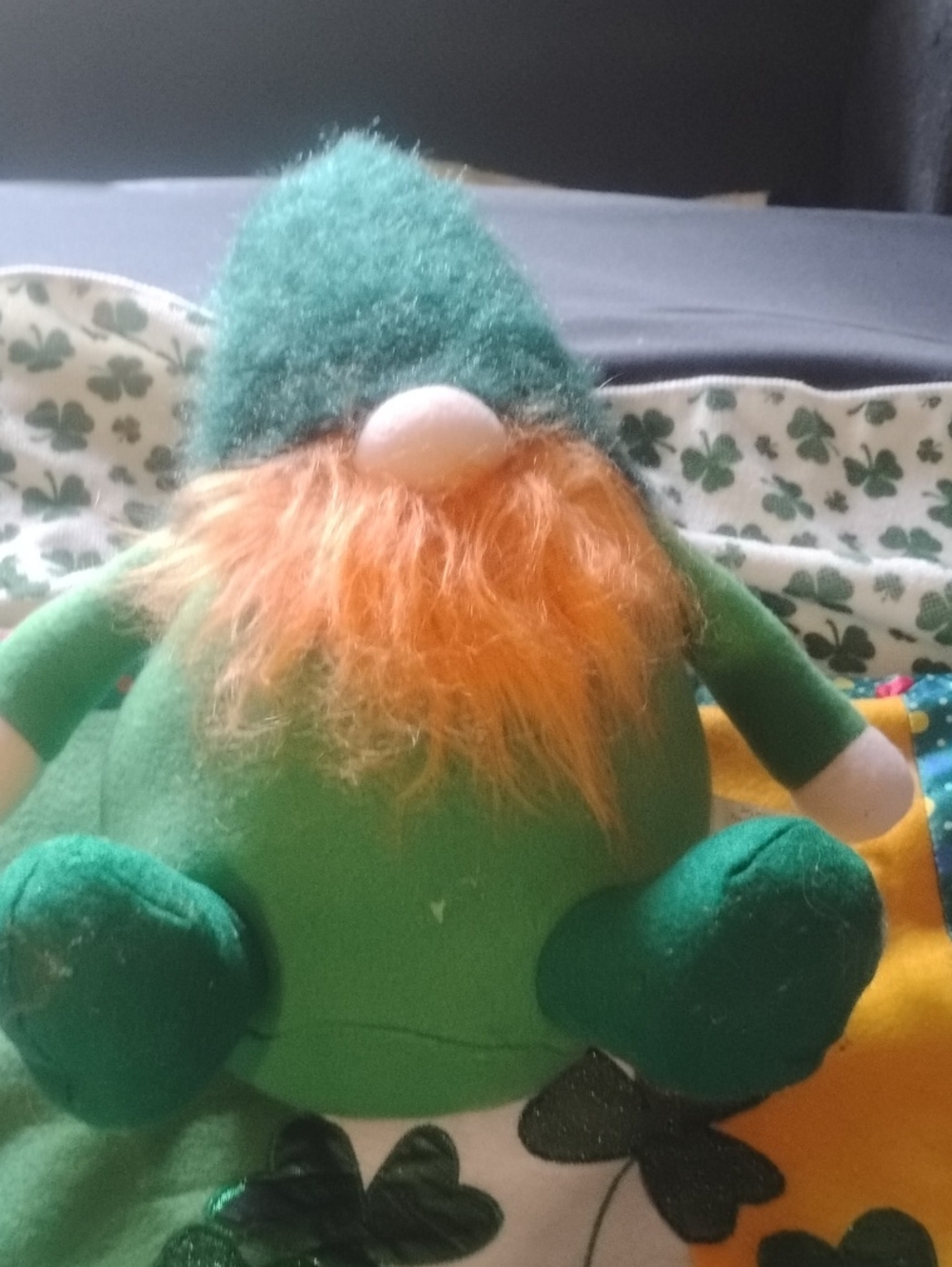 Green Plush Gnome Toy with Orange Beard - Kids Toy